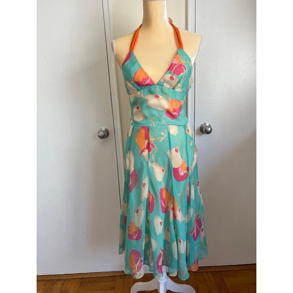 BCBGMaxAzia dress In multi color pattern.